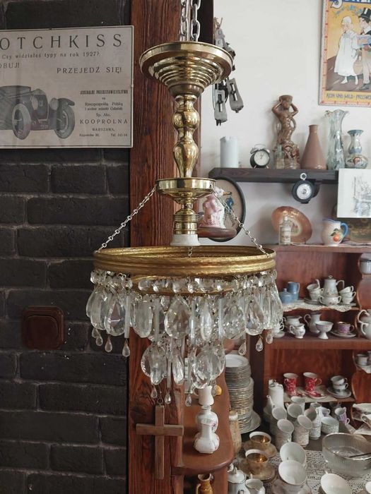 Śliczna lampa wisząca z dużymi Kryształkami