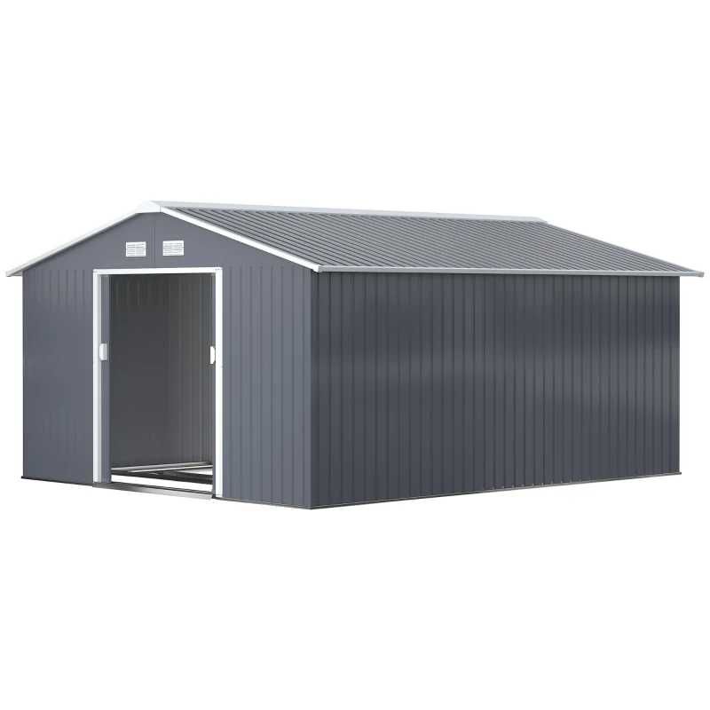 Abrigo de jardim aço galvanizado — 340x382x200 cm