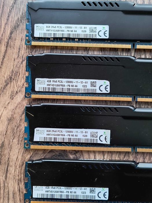 Kości ram ddr3 hynix 2x8gb + 2x4GB 1600mhz z radiatorami