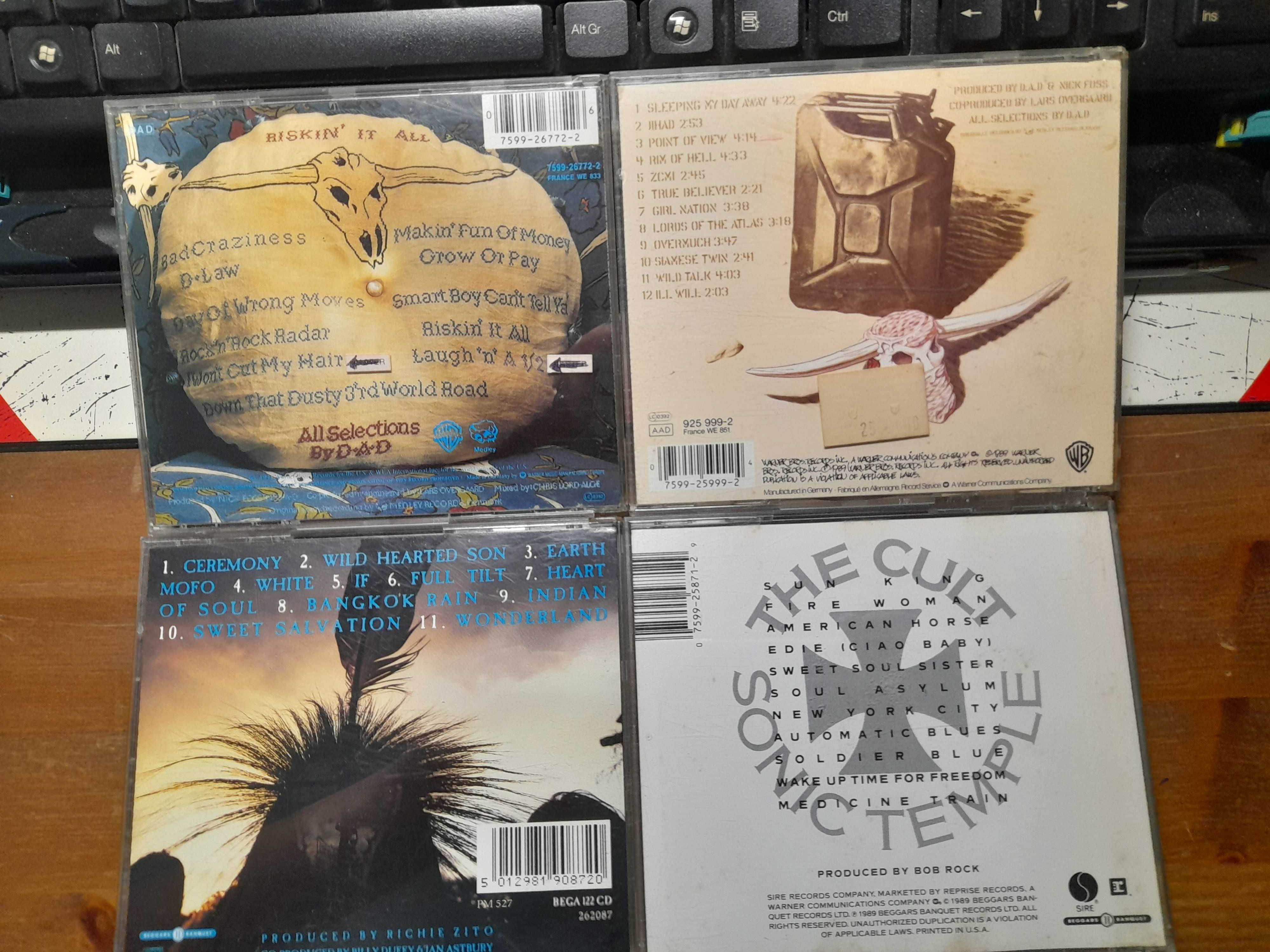 Pack  4 cds gravação original das Bandas The Cult e D.A.D. bom estado.