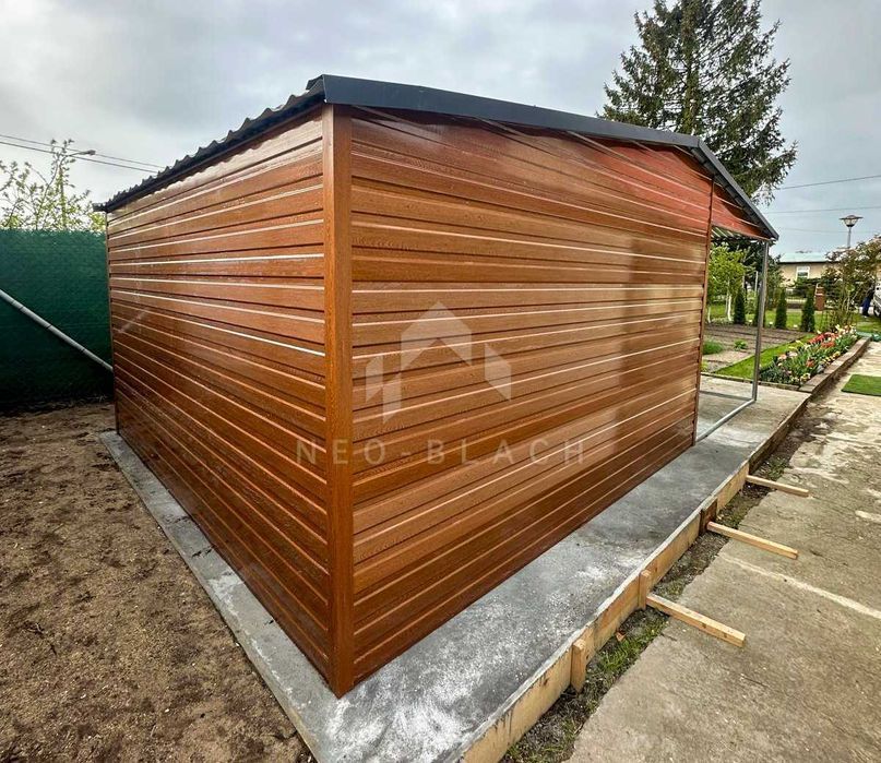 Schowek - Domek Ogrodowy 4X5M + Wiata Drzwi Okno Dwuspadowy Nb158