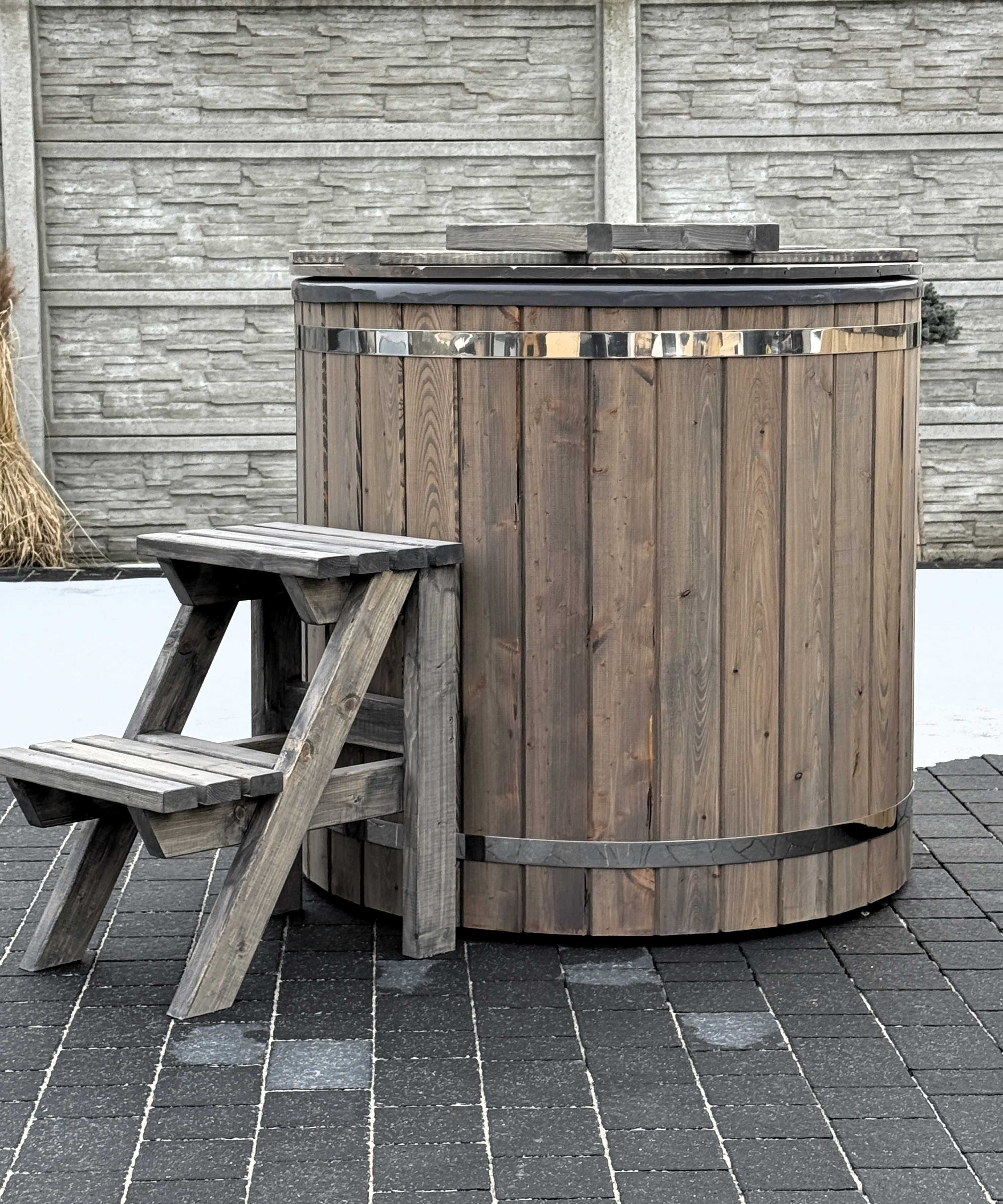 Balia do schładzania Beczka do morsowania po Sauna 1x1m Zestaw Wysyłka