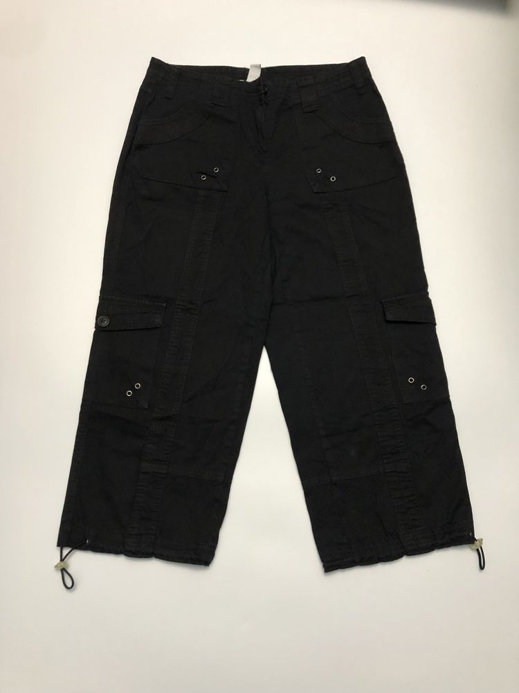 Czarne spodnie cargo w rozmiarze xxs opium alternative black pants