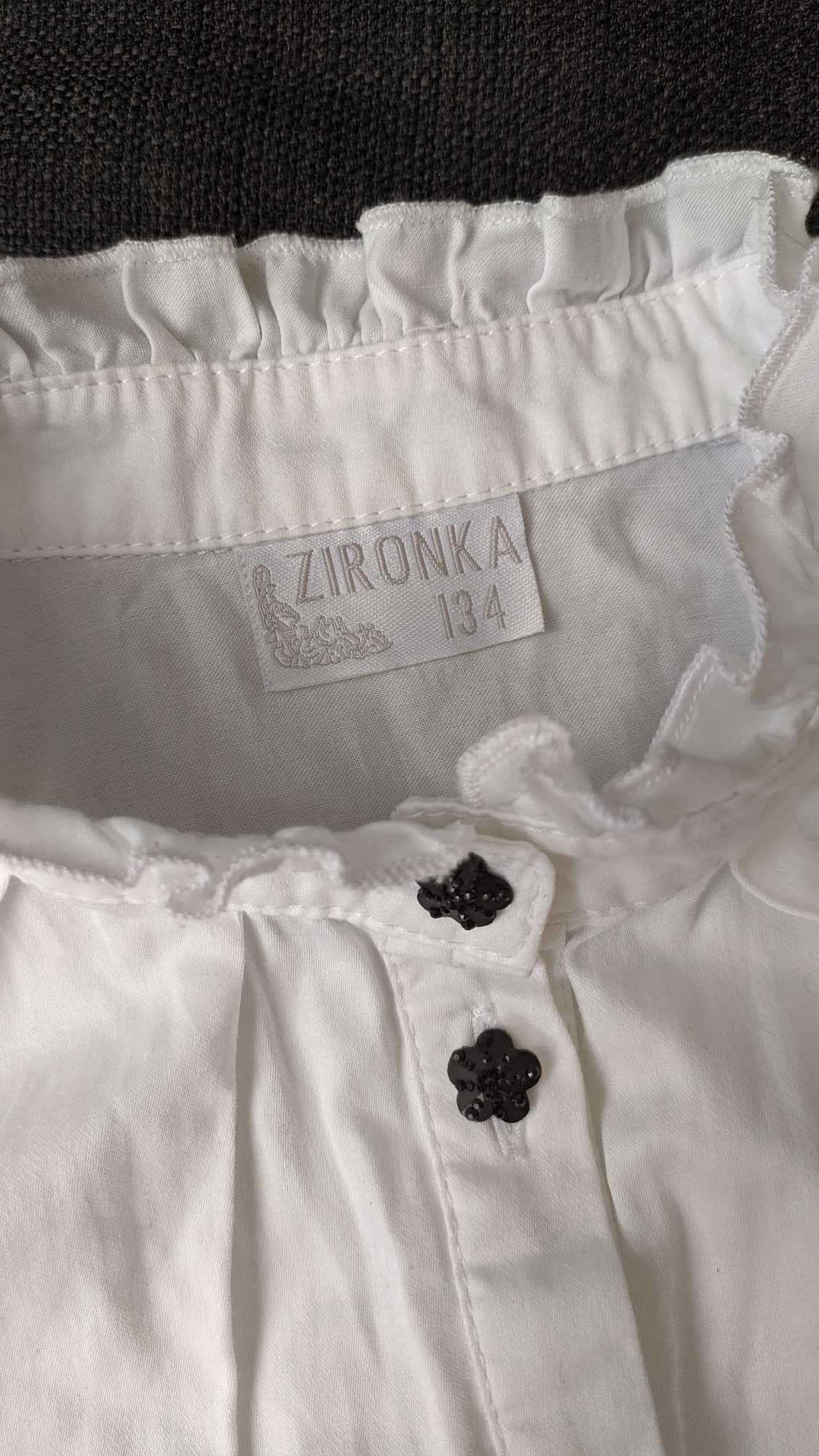 Белая рубашка Zironka на девочку 7-8 лет