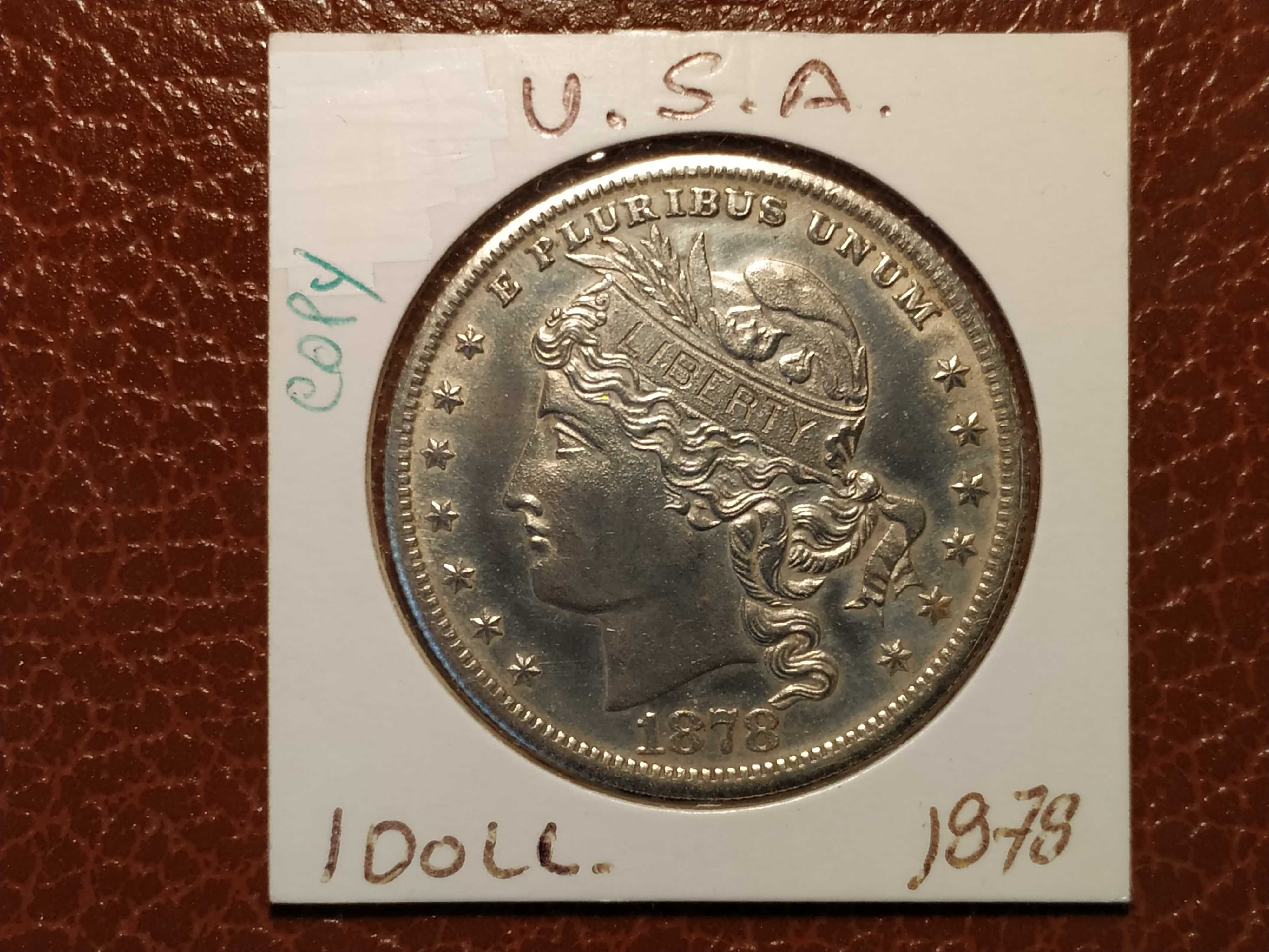 EUA - moeda de 1 dólar de 1878 (atenção: é uma cópia)