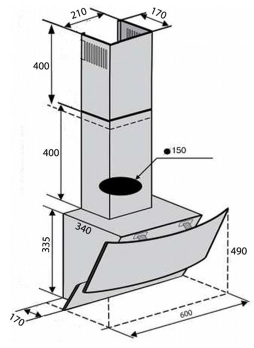 Вытяжка кухонна VENTOLUX