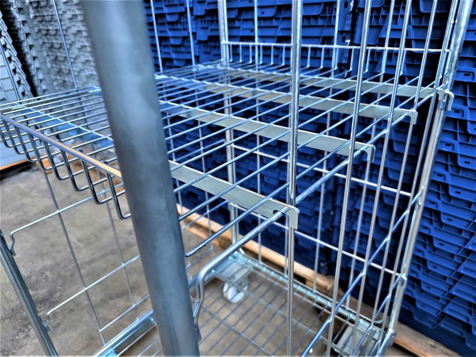Wózek Kosz Transportowy Magazynowy Kurierski Siatkowy Rollkontener