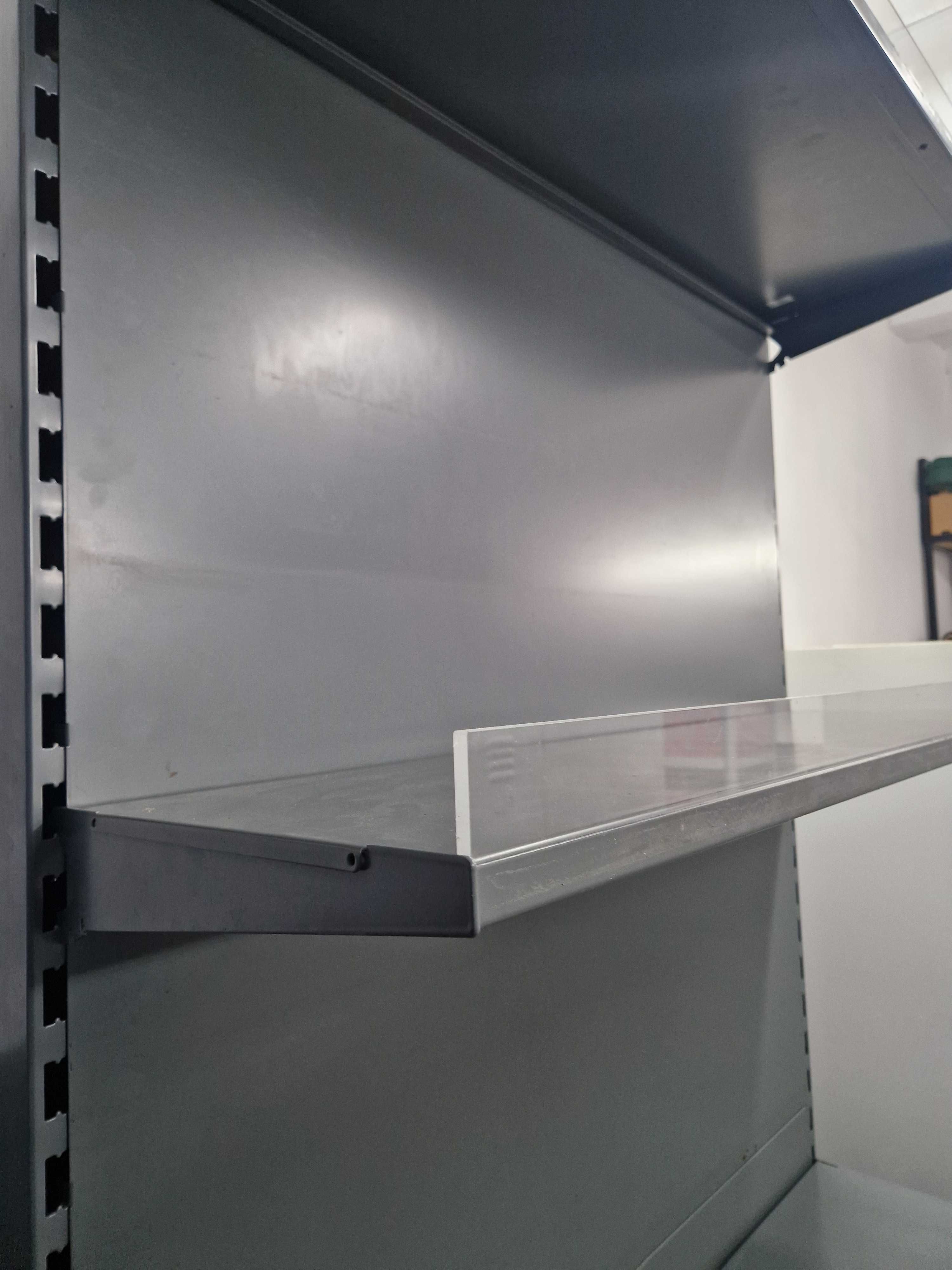 Regał metalowy, przyścienny, solidny 250x100x30 sklepowy, magazynowy