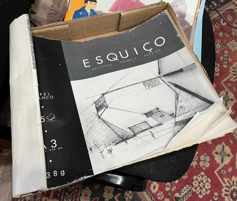Lote de Papel para Desenho, Manualidades e Trabalhos Escolares