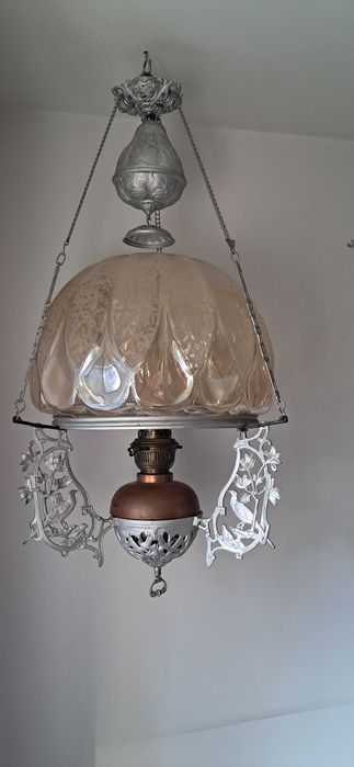 Stara wisząca lampa naftowa - ok. 80 cm