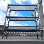 Regały magazynowe paletowe półkowe krata wema trawersy 390cm