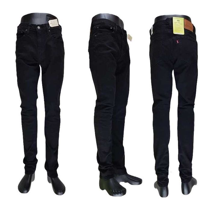 Jeansy Levi's Skinny Taper - czarne rurki męskie nowe Levisy - W33/L32