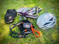 Kask uprząż lonża - zestaw Via Ferrata