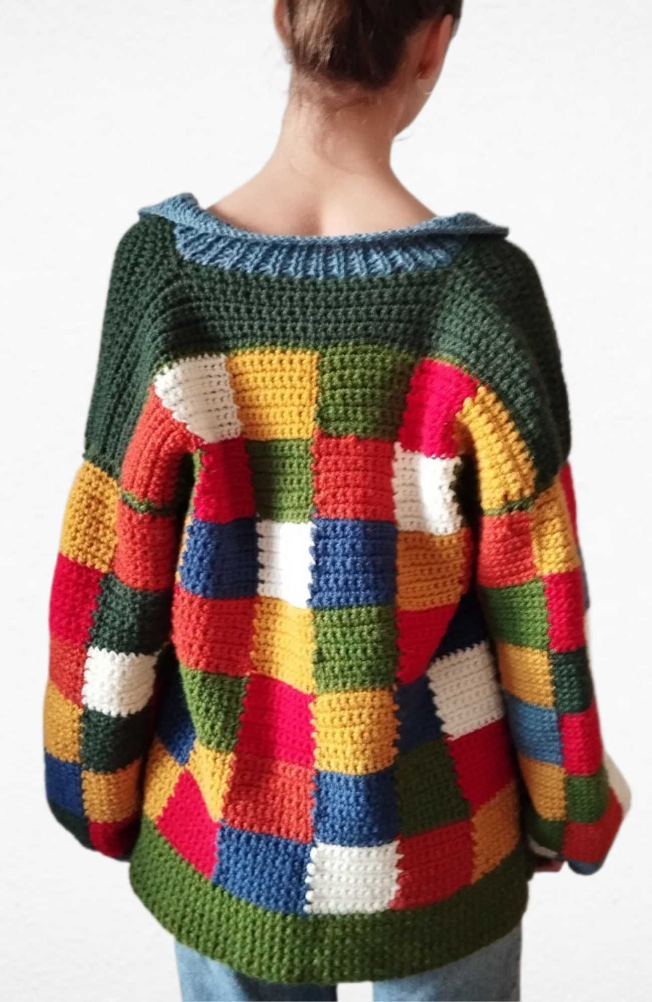 Kardigan, sweter 100% wełna alpaka Handmade