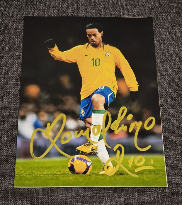 Автограф Роналдиньо. Ronaldinho. Футбол. Бразилия. Милан. Barcelona.