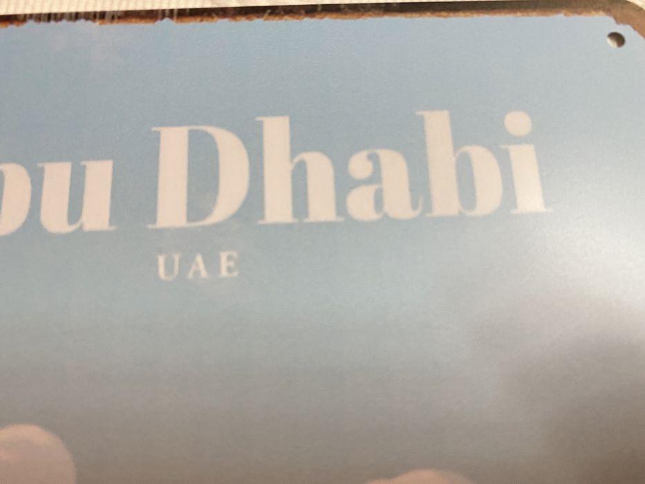 ABU DHABI | Placa Metalica Decorativa (nova)