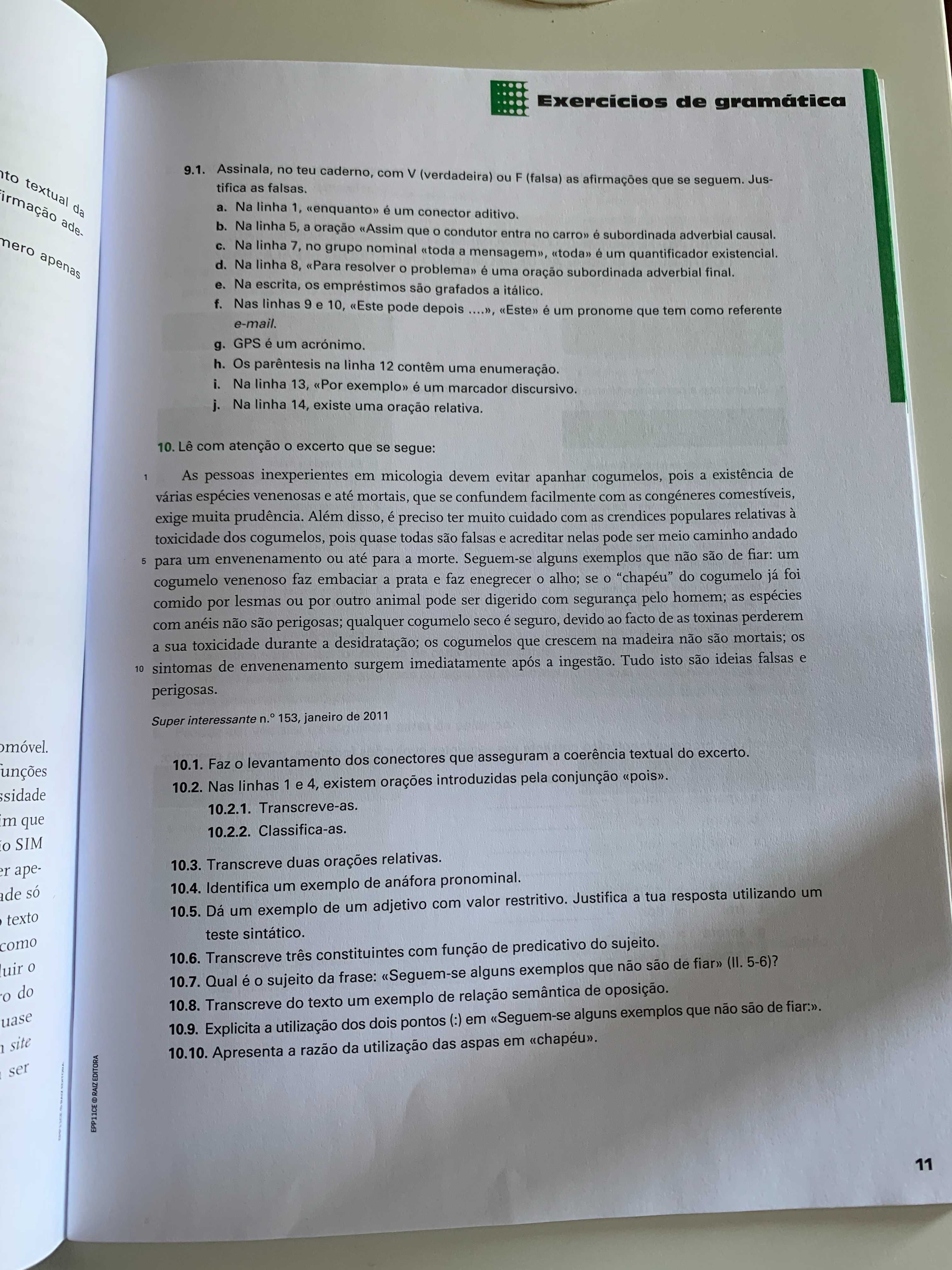 Livro Português Ensino Profissional Módulos 5, 6, 7 e 8 - envio CTT