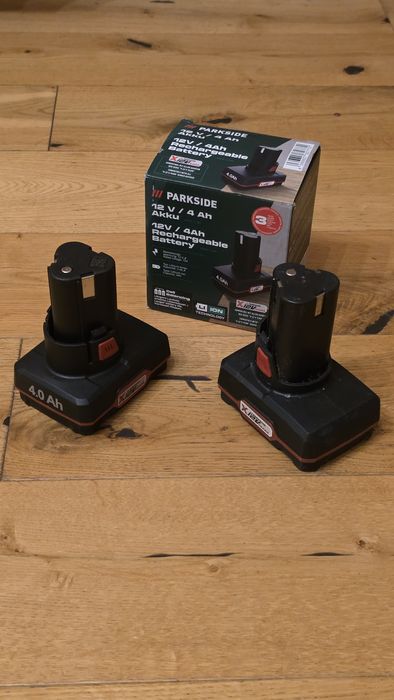 Baterie parkside 12v 4.0Ah nowa i używana paragon