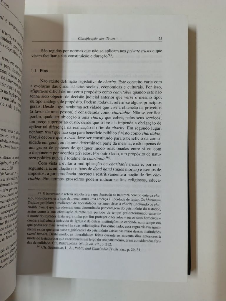 A Propriedade Fiduciária (Trust), de Diogo Leite de Campos