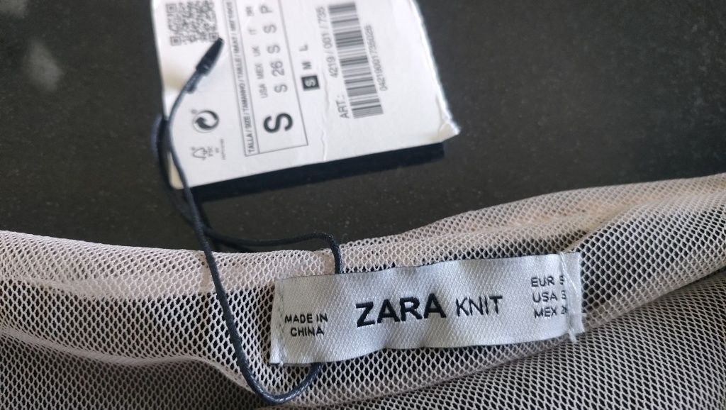 Novo - Top de lantejoulas da Zara, Tam. S