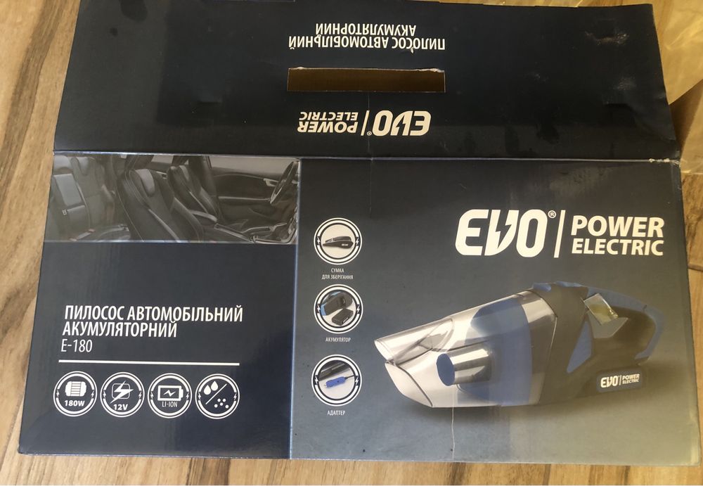 Автомобильный аккумуляторный пылесос EVO POWER ELECTRIC E-180 новый