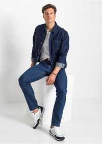 bonprix jeansowe proste spodnie męskie jeansy ze stretchem   46