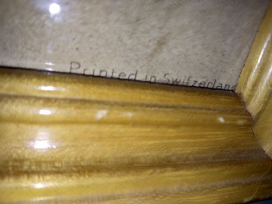 Antiga Gravura paisagem campestre produzida na Suiça