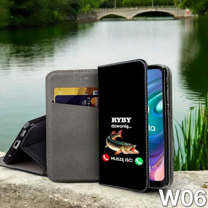 Motorola Edge 50 Ultra wędkarskie etui zamykane portfel ryby karp