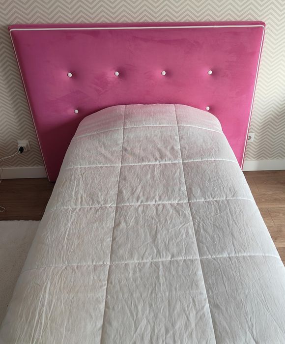 Cabeceira de cama+base rebatível+colchão