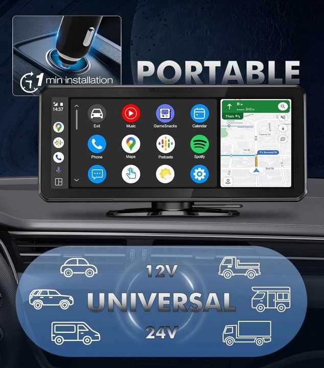 Radio samochodowe URVOLAX UR73C Apple Carplay Auto Wireless Android
