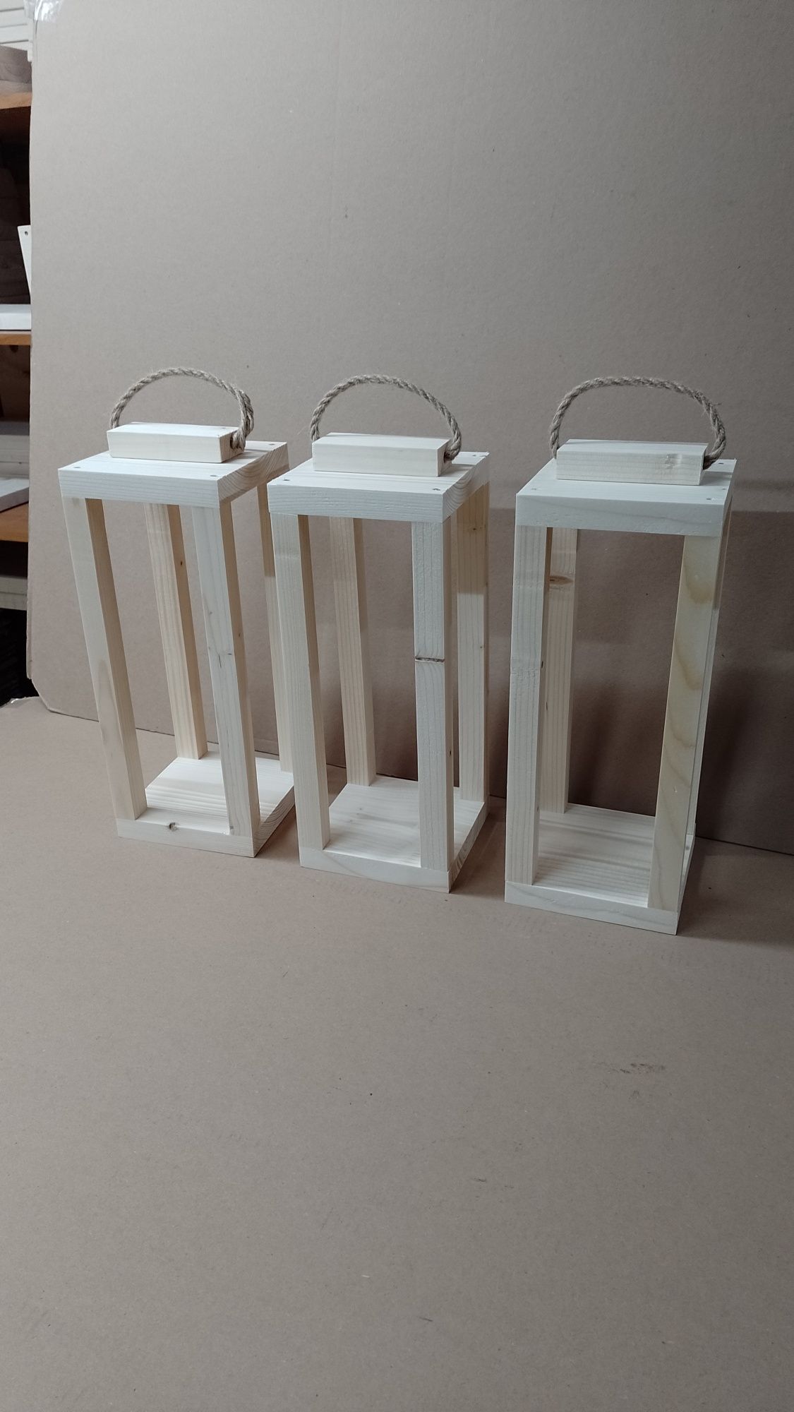 KOMPOZYCJA baza lampion drewniany latarnia z drewna loft SZYBKA WYSYLK