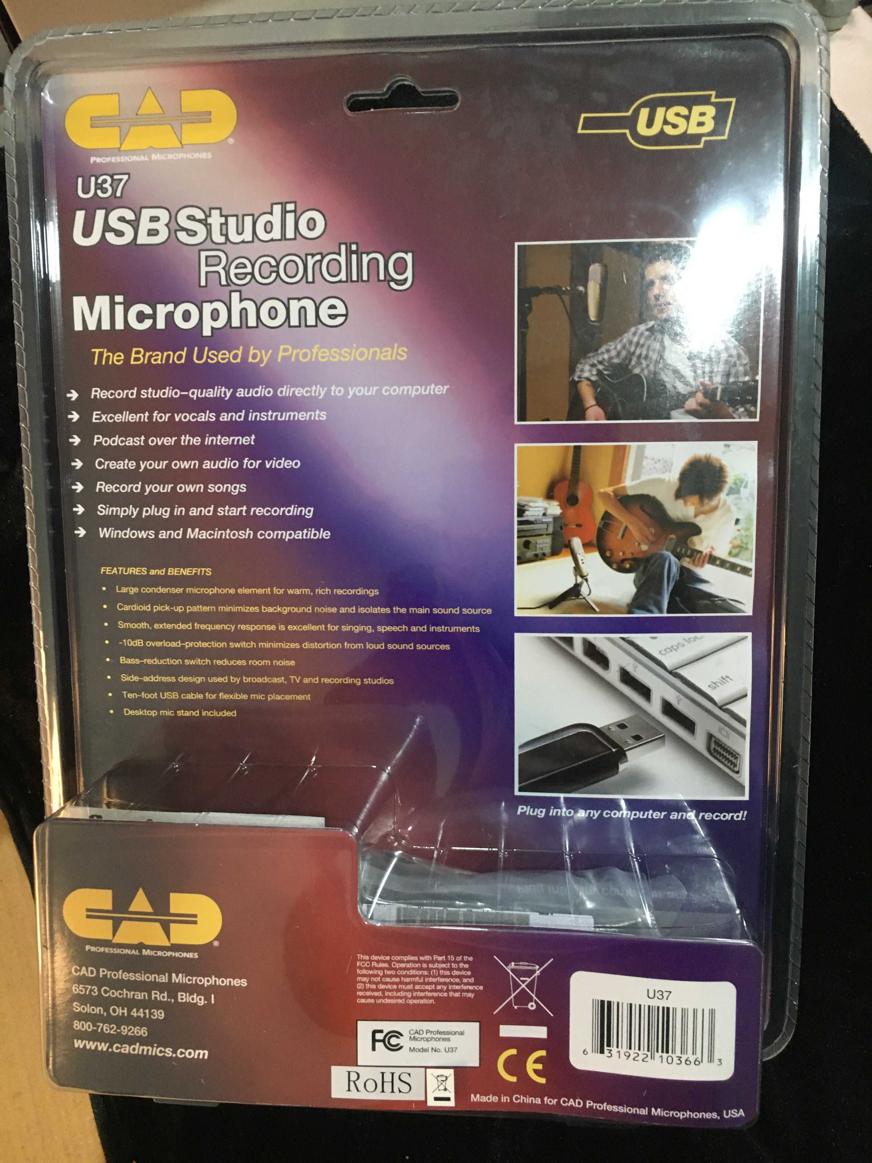CAD U37 - USB Studio Recording Microphone