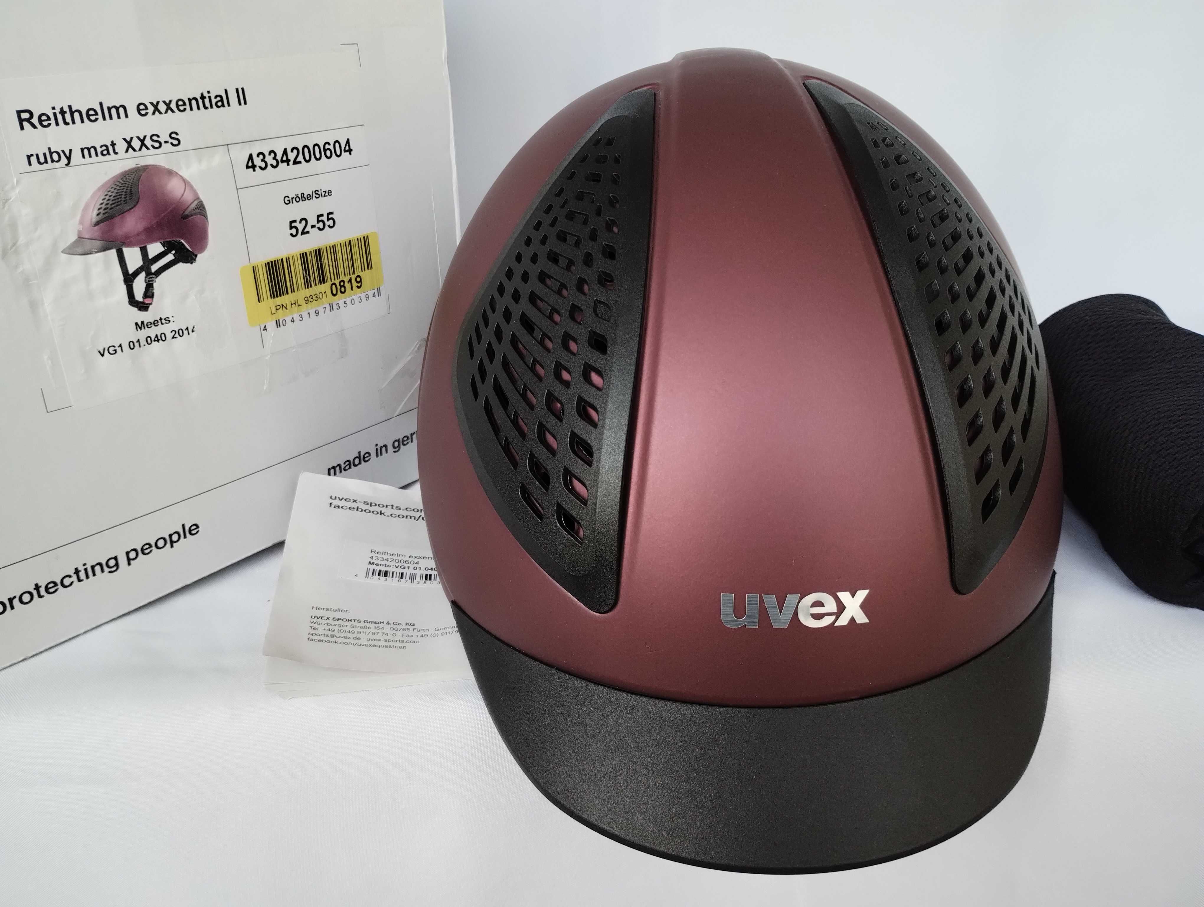 Kask jeździecki toczek Uvex Reithelm Exxential II Ruby XXS-S 52-55cm