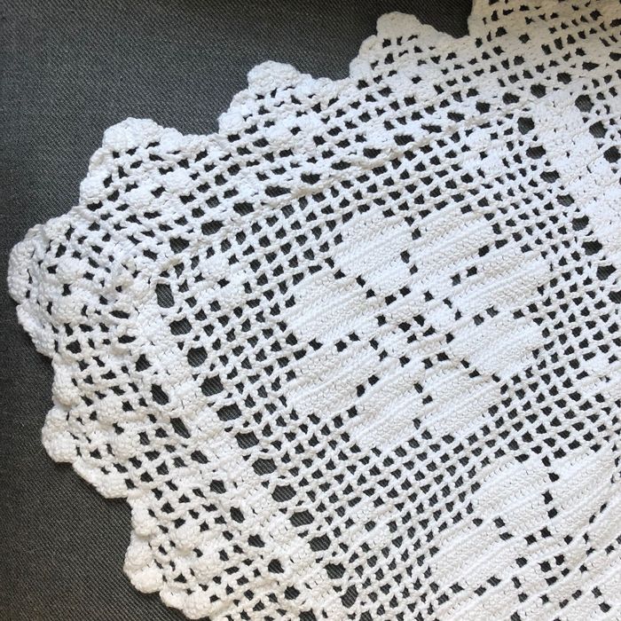 Colchas brancas em Crochet
