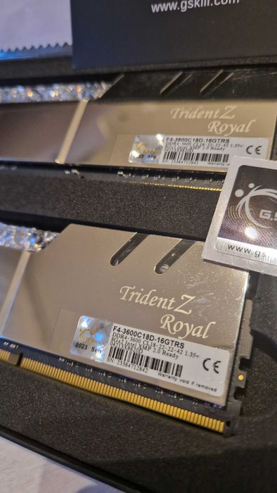 G.SKILL TridentZ Royal Silver 16GB 2x8GB 3600MHz CL18. GW. DOŻYWOTNIA