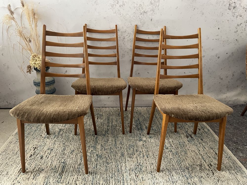Komplet drewnianych krzeseł,Niemcy lata ’70 Vintage,Retro,Design