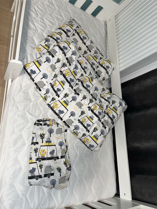 Łóżeczko domek + materac 160x80 białe