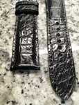 Bracelete de Crocodilo real para relógio de pulso 20mm preto