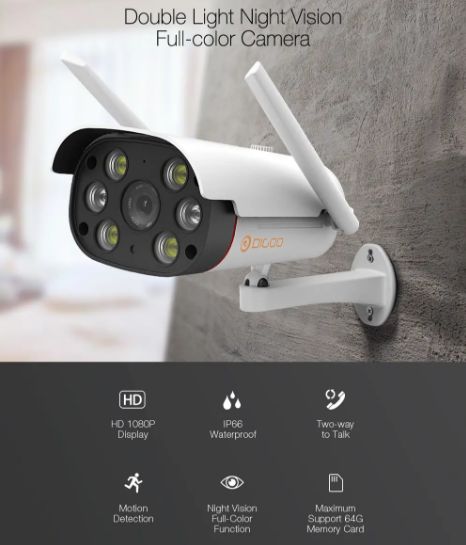 Câmera IP WIFI Video Vigilância * 1080P * WI-FI * Visão Noturna * 3MP