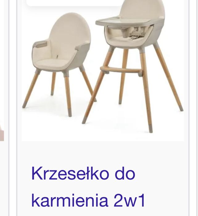 Krzesełko do karmienia KINDERKRAFT 2w1