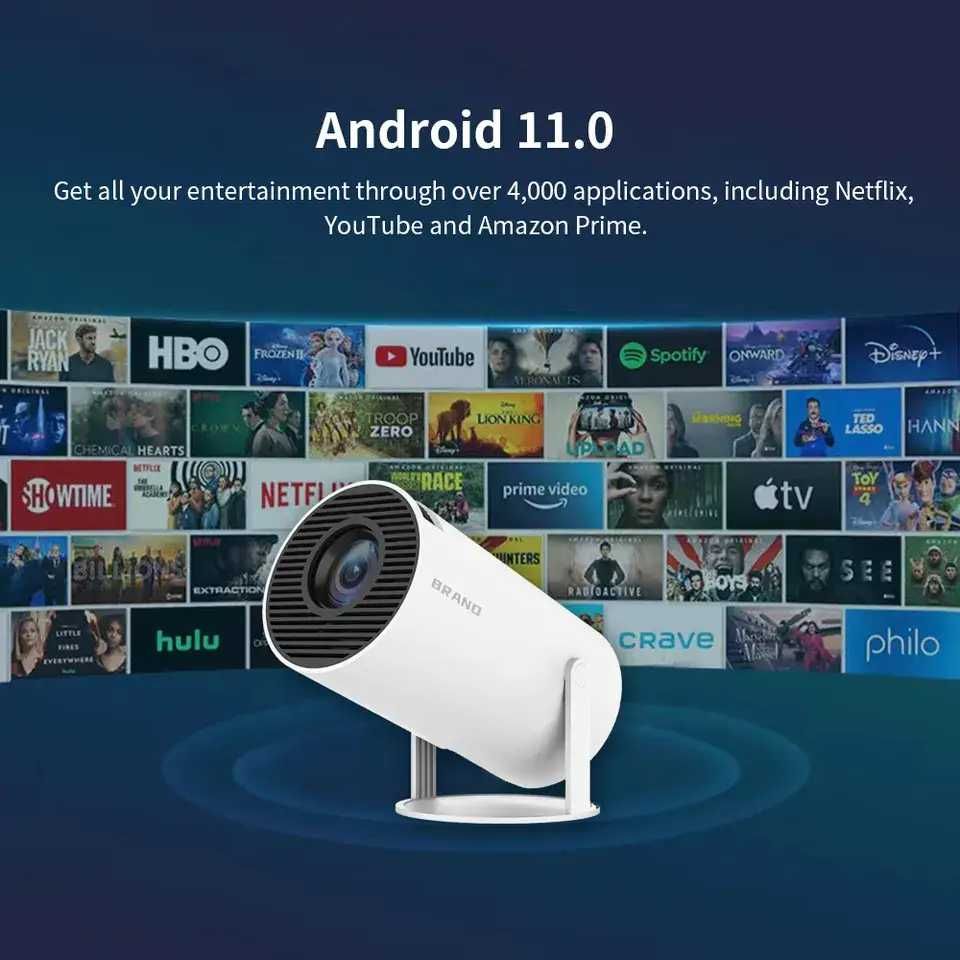 Портативний проектор 4K Android 11 Dual Wifi6 1080P  HY300 i HY320