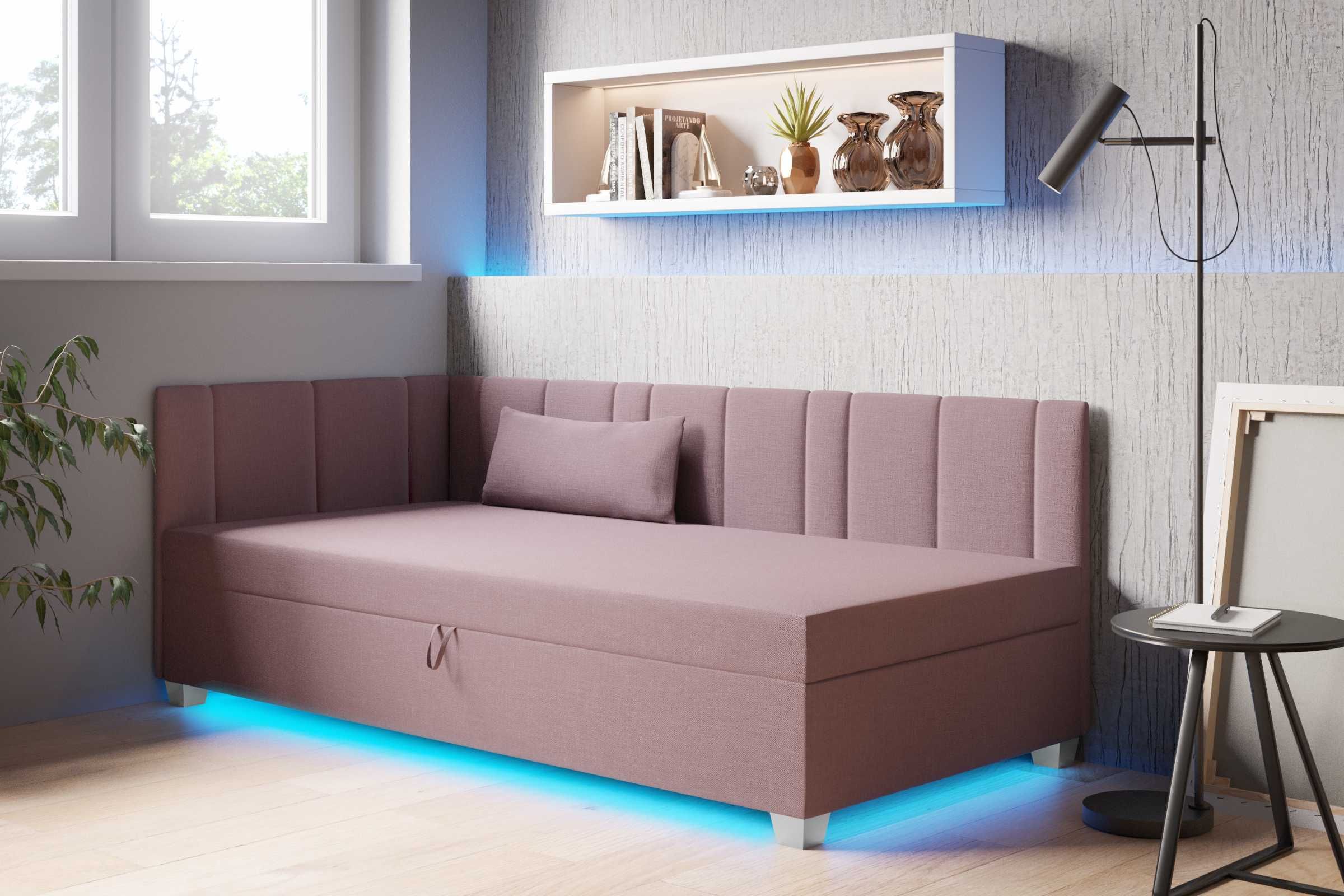 Tapczan Łóżko Sofa Kanapa młodzieżowa oświetlenie Led szybka wysyłka