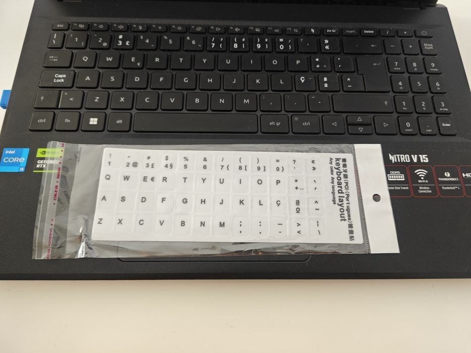 Autocolantes teclado layout português portugal