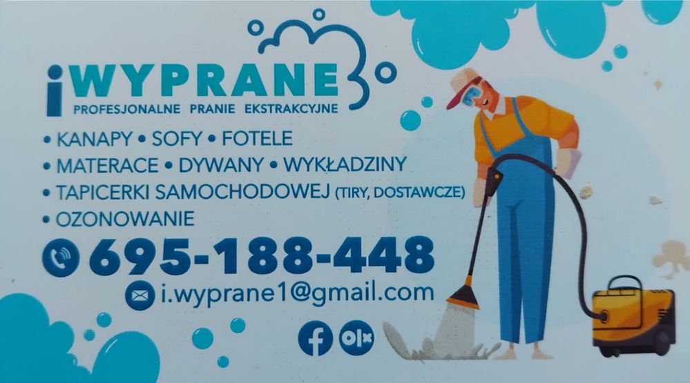 Pranie dywanów, wykładzin, tapicerki meblowej i samochodowej