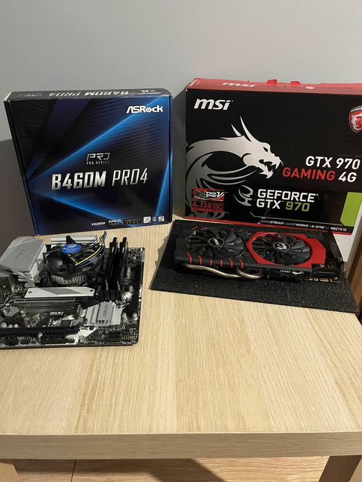 Zestaw PC: i3-10100F, B460M Pro4, 16GB DDR4, GTX 970