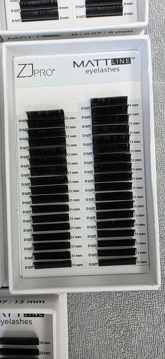 Rzęsy ZJpro matt line Skręt D, grubość 0,07 czrne