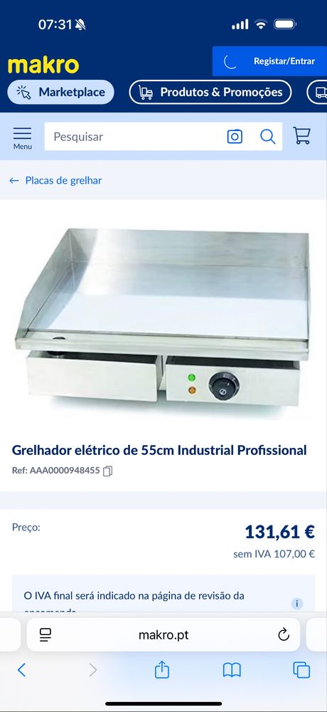 Grelhador eletrico - restaurante
