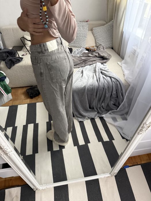 Джинси zara, сірого кольору , wide leg