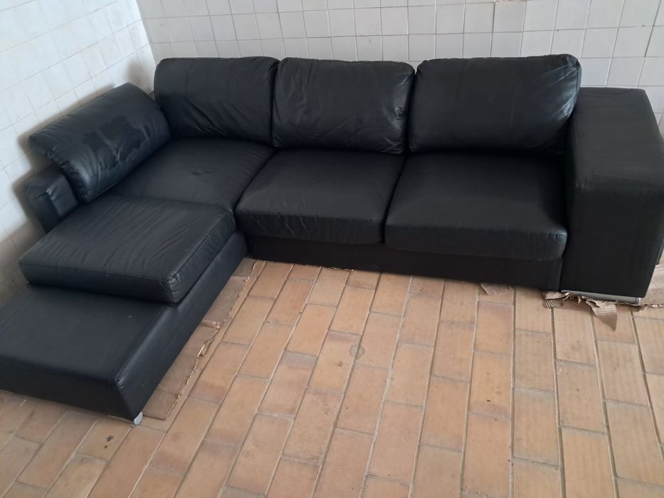 SOFÁ Pele Sintética  Chaise Longue