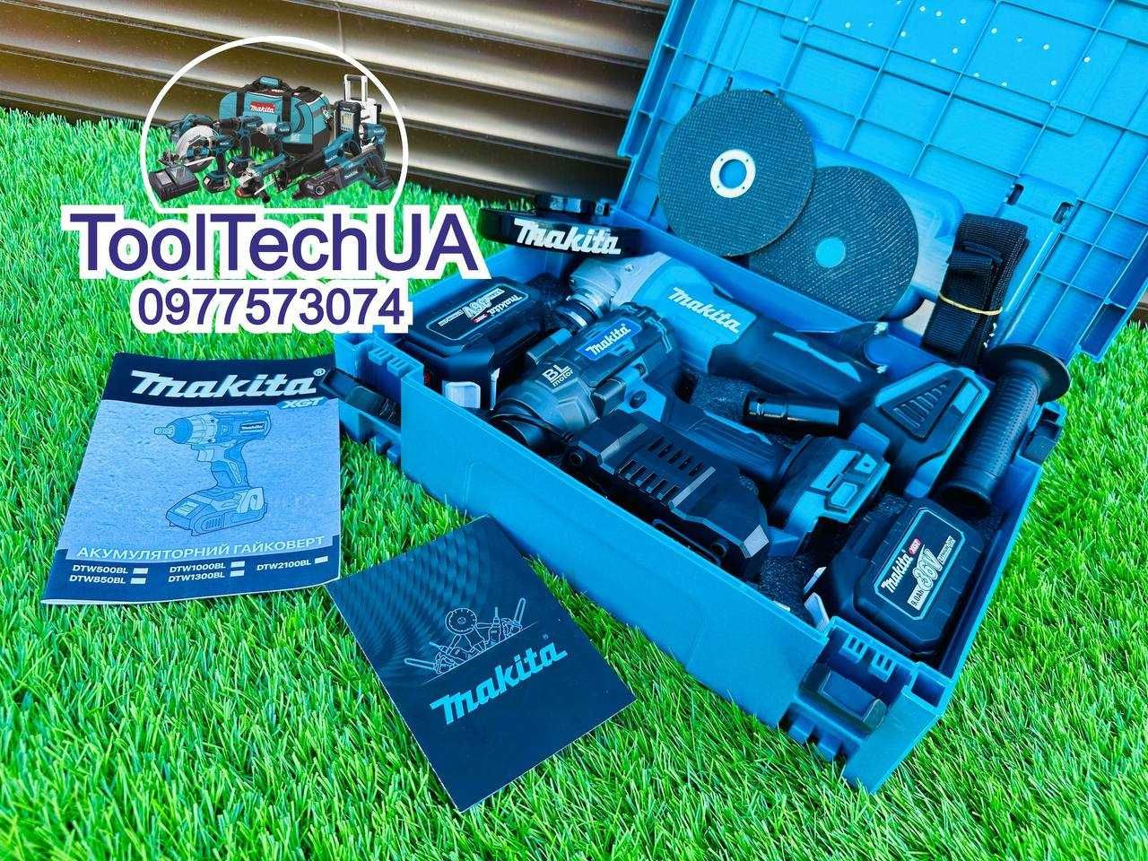 Набор Makita 2/1 Гайковерт DTW1002 XGT + Болгарка DGA504 1000Hm 36V-9A